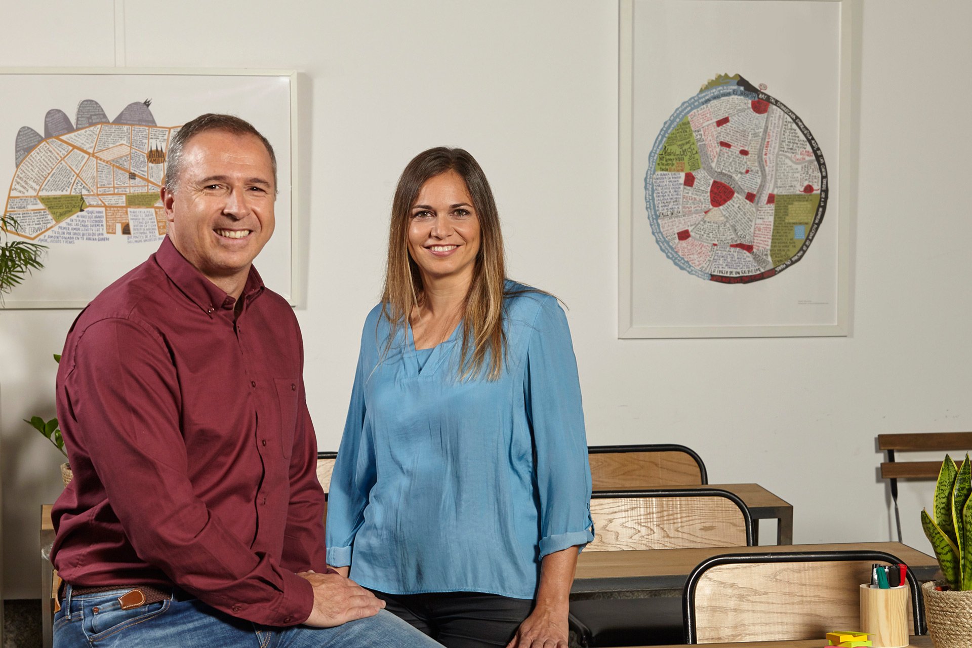 Eva Peñafiel y Juanjo Rabanal, psicopedagogos, en el proyecto Escuela de Cuidados