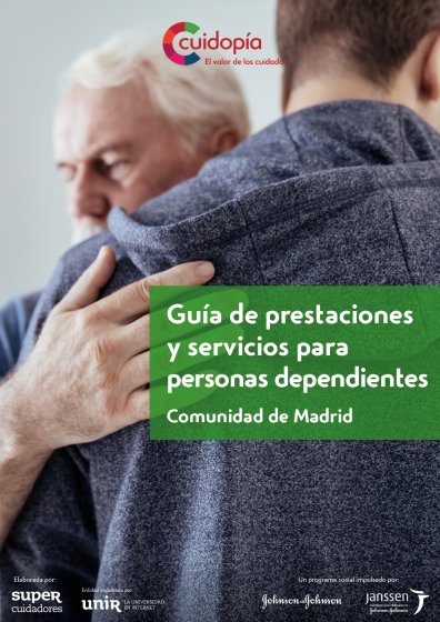 Portada guía de presentaciones y servicios para personas dependientes de Madrid